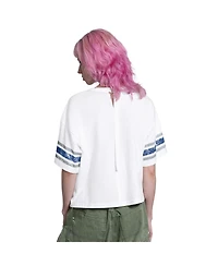 Starter Women's White Los Angeles Dodgers Cropped Hurry Up Offense T-Shirt