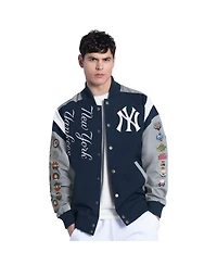 G-iii Sports by Carl Banks Men's Navy New York Yankees Strong Safety Commemorative Full-Snap Varsity Jacket