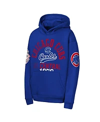 Outerstuff Big Boys and Girls Royal Chicago Cubs Premium Sweep Fleece Hoodie