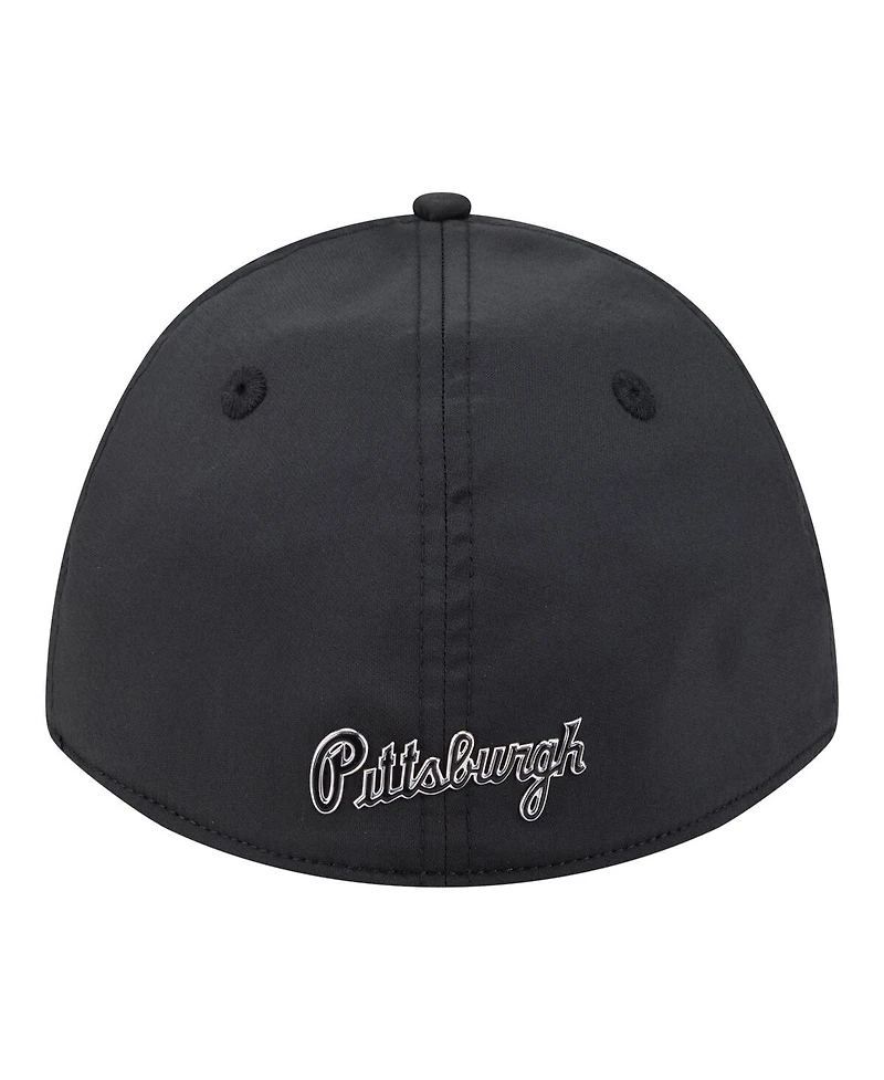 New Era Men's Black Pittsburgh Pirates Metallic 39THIRTY M-Crown Flex Hat