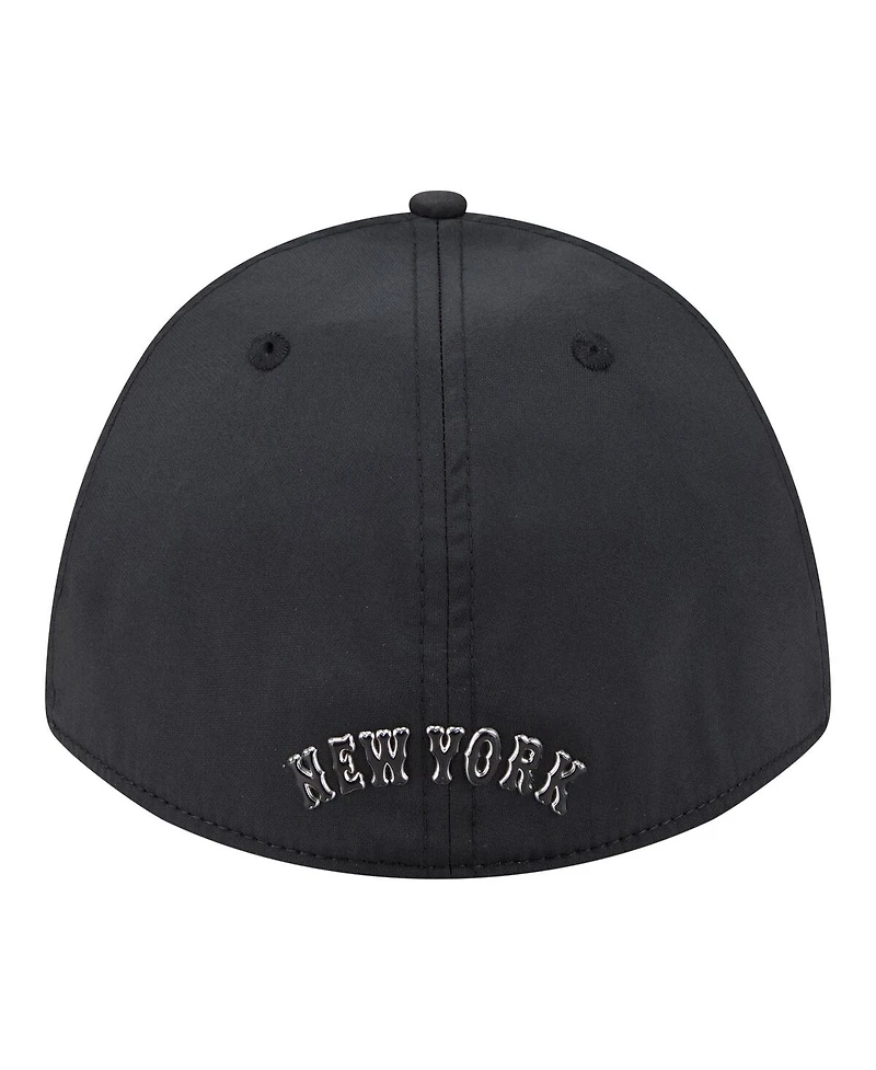 New Era Men's Black York Mets Metallic 39THIRTY M-Crown Flex Hat