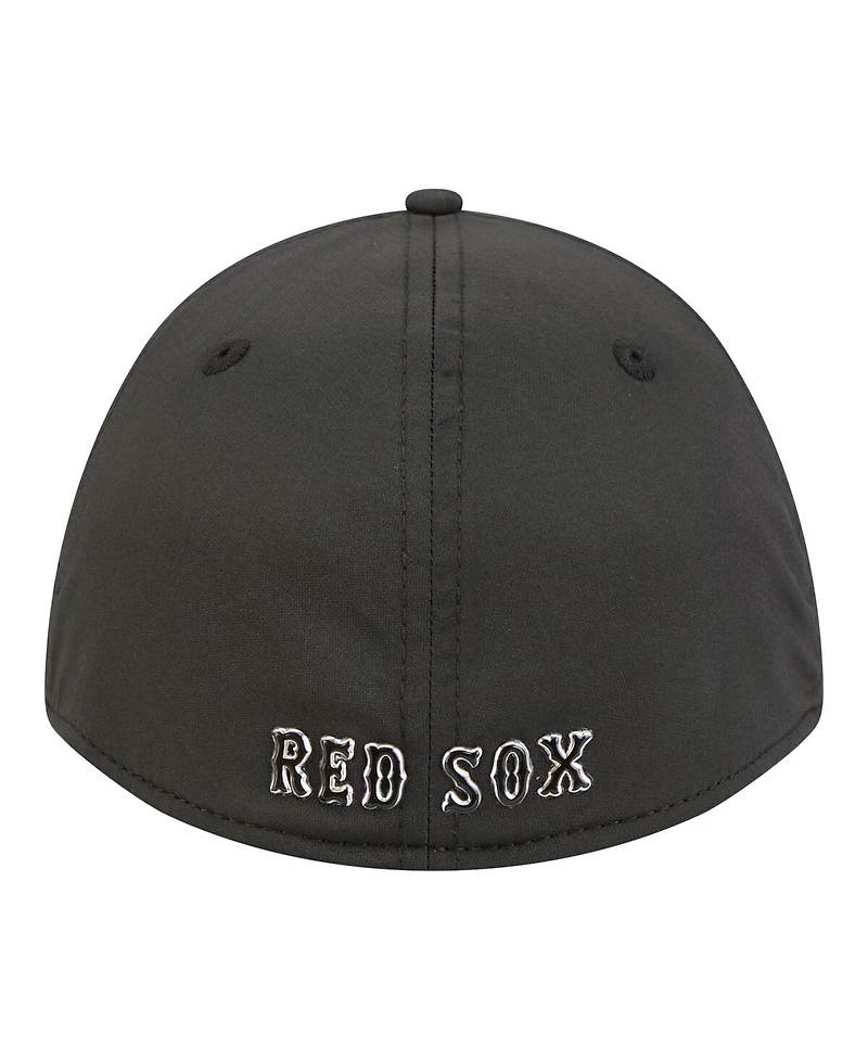 New Era Men's Black Boston Red Sox Metallic 39THIRTY M-Crown Flex Hat