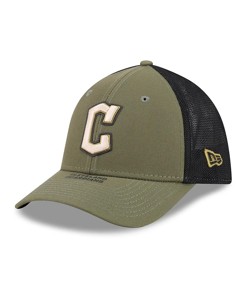 New Era Men's Olive Cleveland Guardians 2026 Armed Forces Day 39THIRTY M-Crown Flex Hat