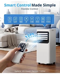 Antartic Star Btu Portable Air Conditioner for Sq Ft, 4-in-1 Ac with Cool/Fan/Dehumidifier, Remote, 24H Timer