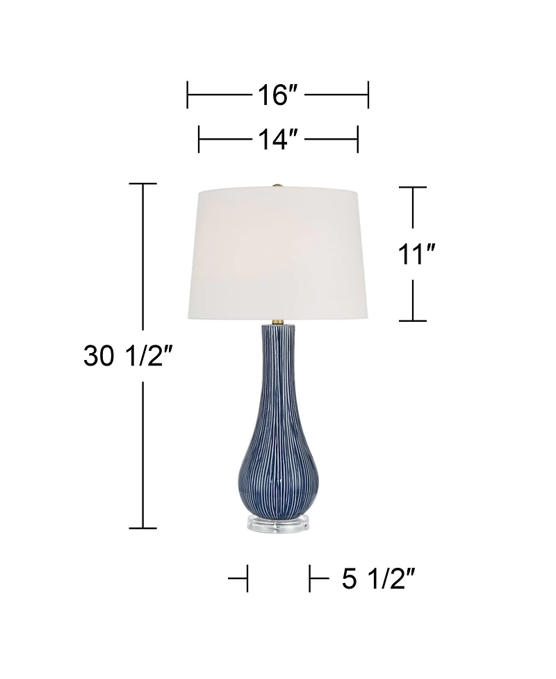 360 Lighting Shannon 30 1/2" High Stripe Ceramic Gourd Table Lamp