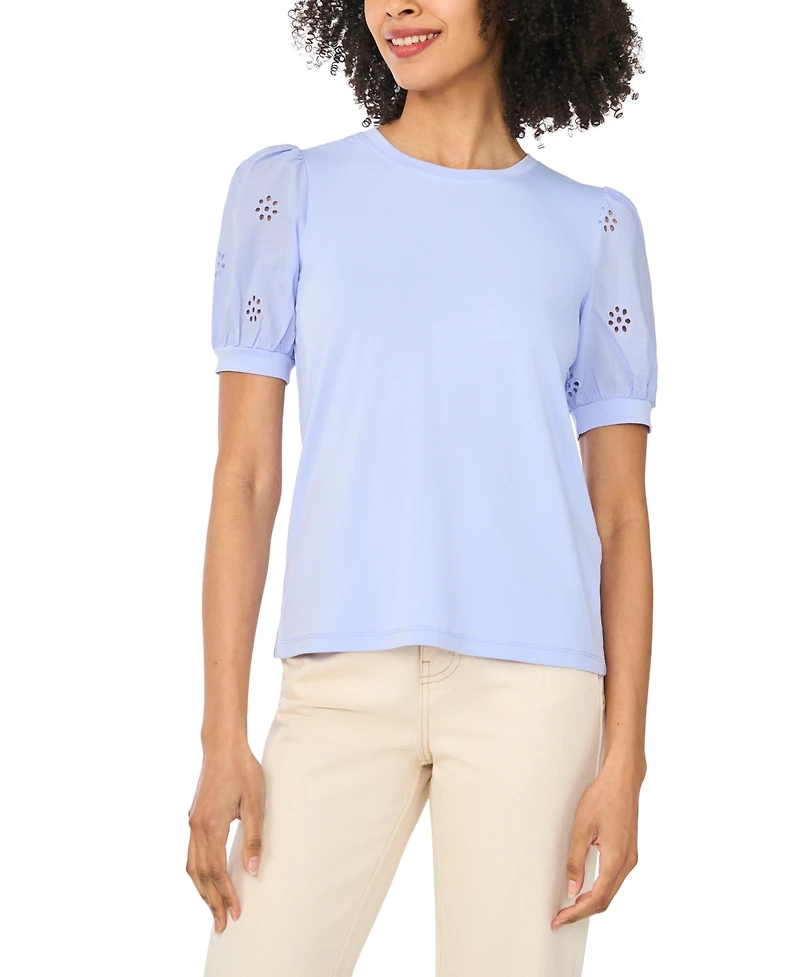 CeCe Women's Short-Sleeve Crewneck Top