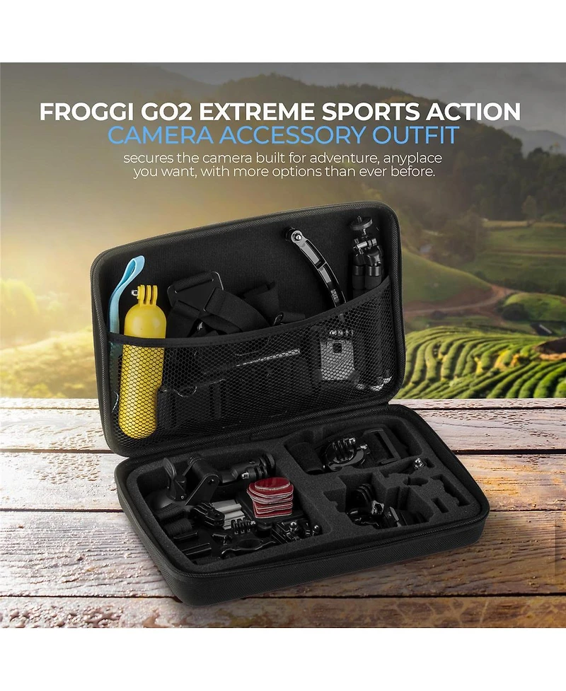 Froggi Extreme Sports Action Camera Accessory Kit 47 Essential Pieces for GoPro Style Adventures