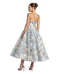 Mac Duggal Women's Strapless Brocade A-line Midi Dress With Pockets