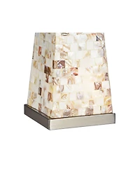 Possini Euro Design Coastal Table Lamps 29" Tall Set of 2 with Nightlight Mother of Pearl Handmade Drum Shade for Bedroom