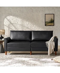 Hulala Home Alpha Mid-Century Modern Faux Leather Sofa