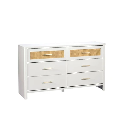 Sauder Isabella Isle 6-Drawer Dresser, White Finish