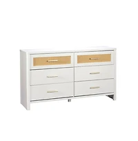 Sauder Isabella Isle 6-Drawer Dresser, White Finish