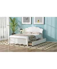 Streamdale Furniture Wood Platform Bed with Headboard and Two Drawers