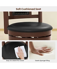 Gymax 25.5'' Swivel Bar Stool Set of Counter Height Bar Stools Armless Chairs for Pub