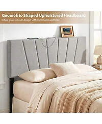 Slickblue Modern Geometric Bed Headboard Upholstered Design for Bedroom Wall Decor