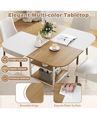 Modern 47.5 Inches Square Kitchen Table Mixed Color Tabletop