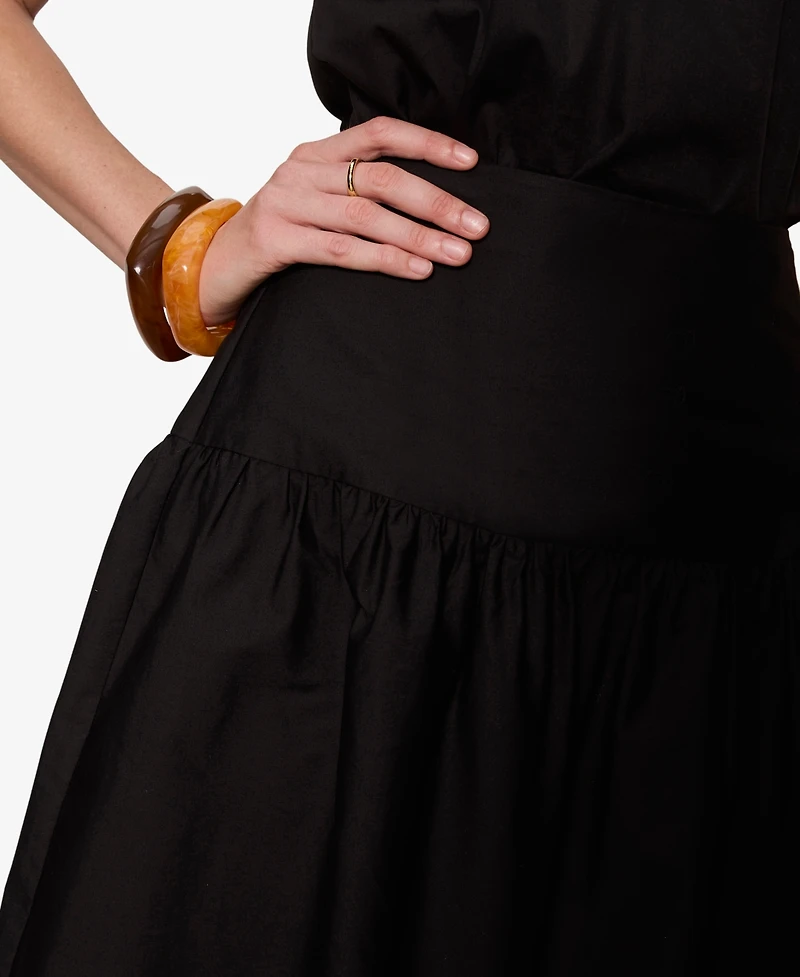 Sanctuary Women's Poplin A-Line Midi Skirt
