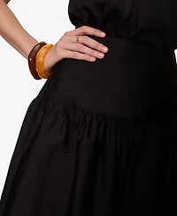 Sanctuary Women's Poplin A-Line Midi Skirt