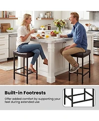 Gymax 2 Pcs Bar Stools Set of 2 25 Inch Counter Height Bar Chairs for Kitchen Island