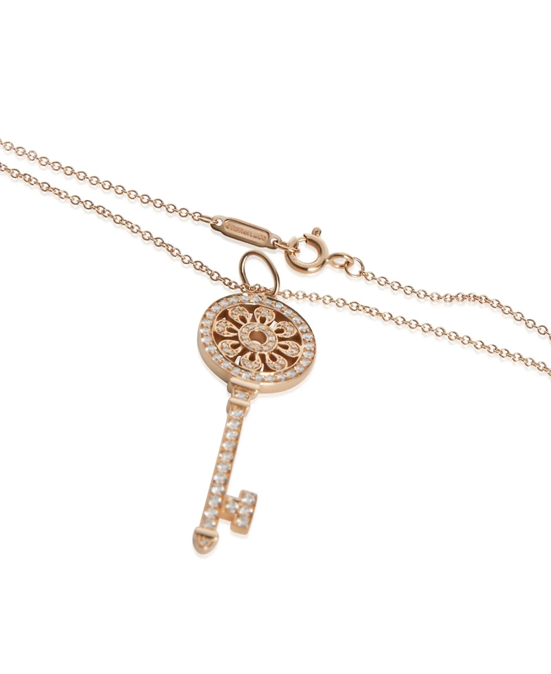Pre-Owned Tiffany & Co Rose Gold Diamond Medium Model Petals Key Pendant