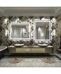 Apmir 36" x 44" Super Bright Front and Back Led Lighted Anti-Fog Tempered Glass Bathroom/Vanity Mirror with Etl and 3-Year Warranty