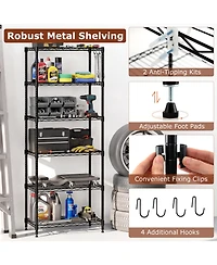 Sugift 6 Tier Metal Storage Shelving Unit with 900 lb Capacity