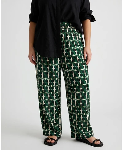 Universal Standard Plus Iris Linen Easy Pull-On Pants
