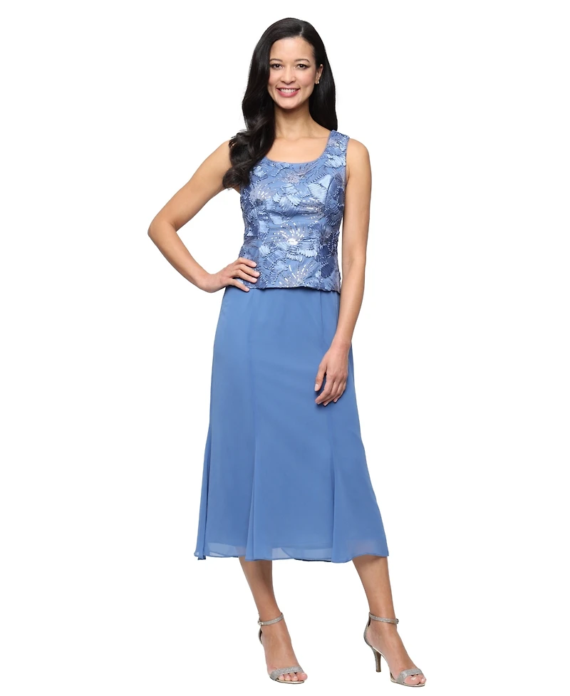 Alex Evenings Petite Scoop Neck Dress and Soutache Open Jacket, 2-Piece Set