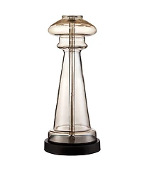 360 Lighting Traditional Table Lamps 27" Tall Set of 2 Clear Champagne Glass Drum Shade for Bedroom Living Room House Bedside Nightstand Office