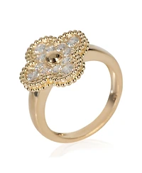 Pre-Owned Van Cleef & Arpels Yellow Gold Diamond Vintage Alhambra Ring