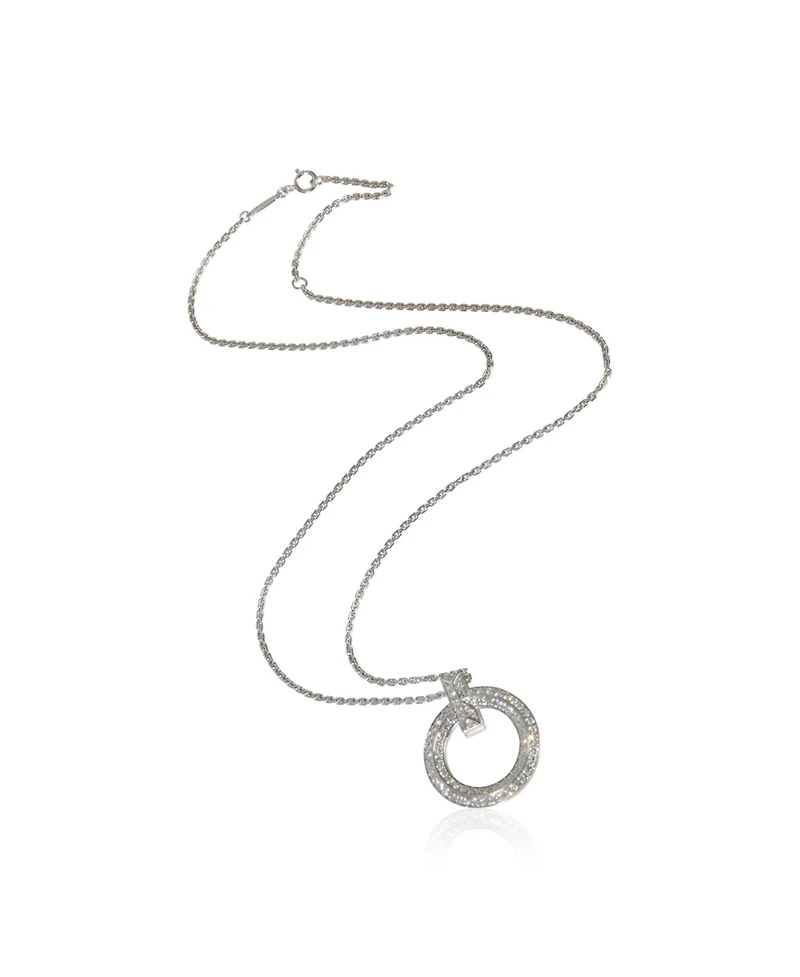 Pre-Owned Tiffany & Co White Gold Diamond Tiffany T T1 Circle Pendant