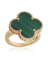 Pre-Owned Van Cleef & Arpels Yellow Gold Malachite Magic Alhambra Ring