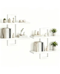 Yigii Double-Layer Floating Shelves for Home Decor, Capacity, Easy Install, Versatile Use