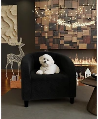 gaomon Accent Chair Set of 2 Living Room Chairs Barrel Boucle Chairs Comfy Armchairs for Bedroom Reading Room Reception Chairs