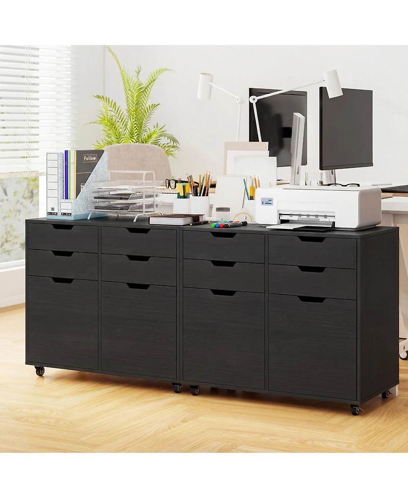 Slickblue Rolling File Cabinet 4 Drawer for Home Office Organization