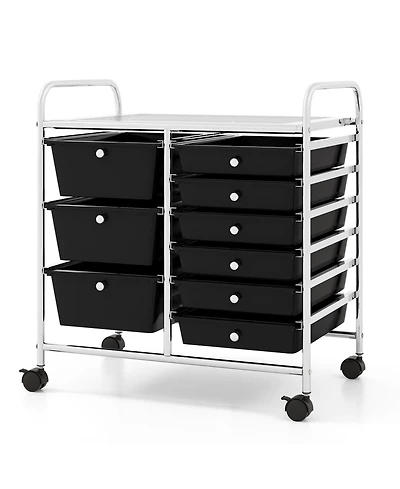 Slickblue Rolling Storage Cart 9 Drawer with Durable Metal Frame