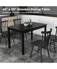 Slickblue 48 Inches Kitchen Dining Table Wood for 4 Rubber Wood Legs