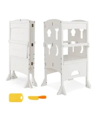 Gouun Kids Folding Kitchen Step Stool 3-10 with Safety Rails