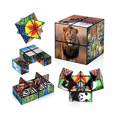 Bruce & Shark 2-in-1 Animal theme Fidget Cube - Folds into Star, Cube & Rectangle