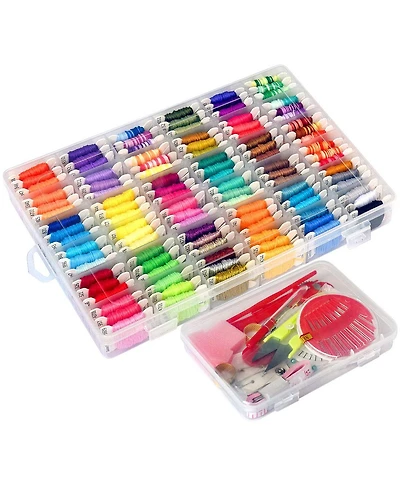 Gnuadz 218pieces Embroidery Floss Bracelet Kit Organizer Box Friendship Craft Tools Beginners 108-color