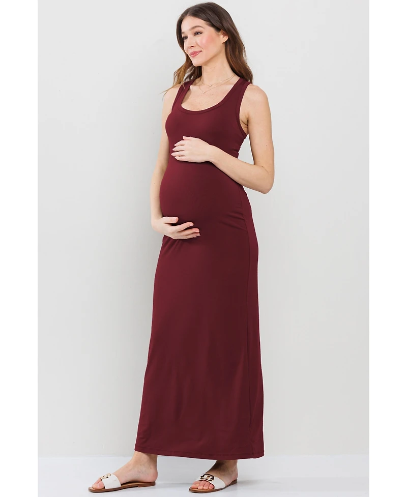 Hello Miz Maternity Scoop Neck Sleeveless Maxi Dress