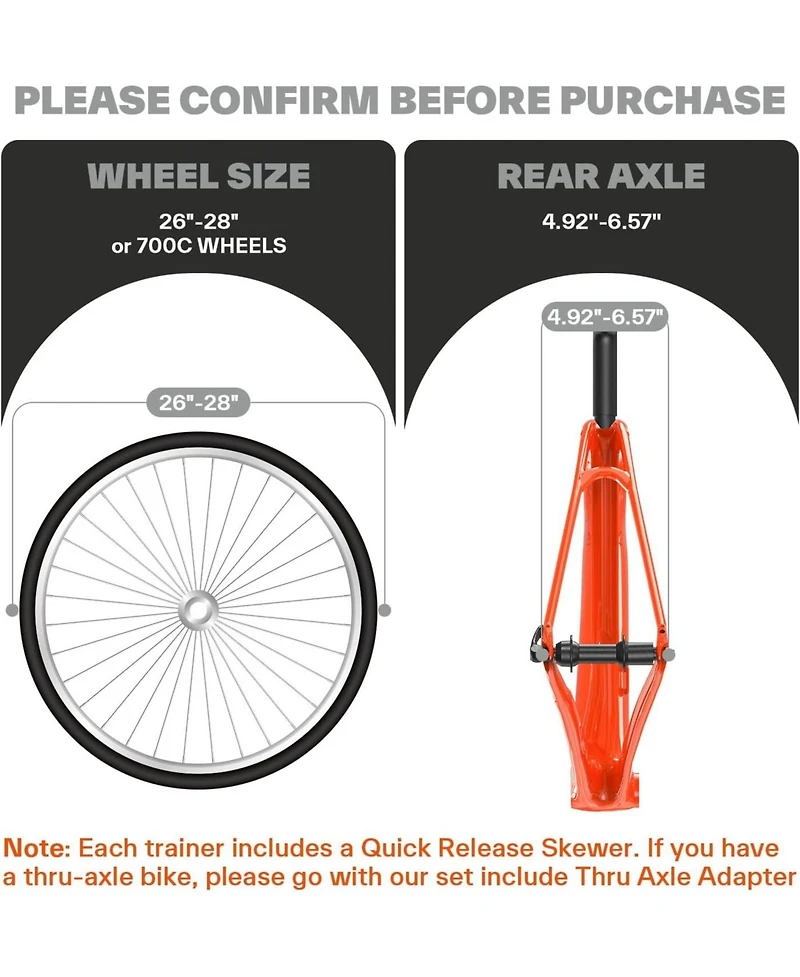 Sportneer Magnetic Bike Trainer Stand for 26–28 in and 700C Wheels, 6-Level Resistance
