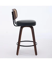 flynama 26" Rattan Counter Height Swivel Bar Stools Set of 2