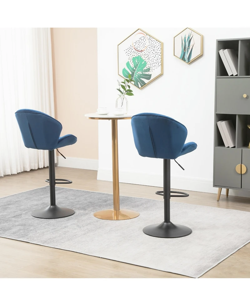 flynama Adjustable Counter Height Bar Stools Set of 2 with Back and Footrest