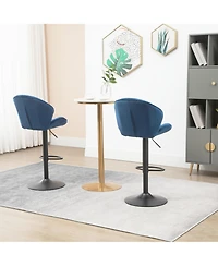 flynama Adjustable Counter Height Bar Stools Set of 2 with Back and Footrest