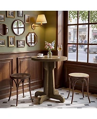 Tribesigns 23.6" Round Commercial Dining Table, Farmhouse Dinner Table with Thick Top