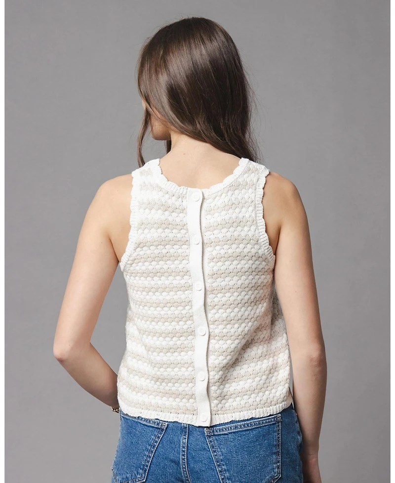 Hope & Henry Women's Organic Button Back Sweater Tank