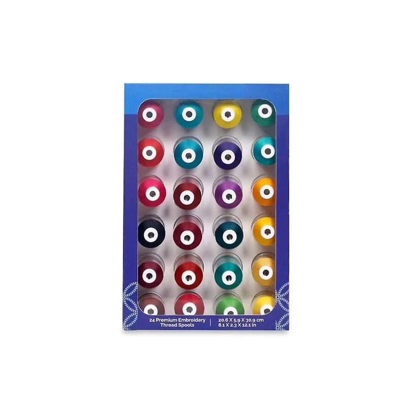 Brother 24-Piece Jewel Tone Embroidery Thread Set