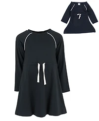 Leveret Toddler Girls Matching Girl & Doll Drawstring Cinch-Waist Long Sleeve Dress