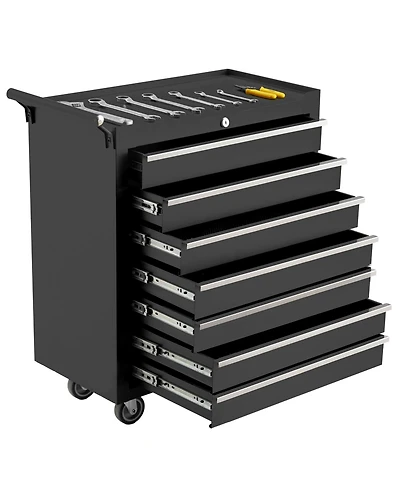 gaomon 7-Drawer Portable Tool Storage Cart, Rolling Tool Chest Cabinet, Lockable Toolbox Organizer